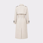 Oversized Double-Breasted Belted Trench Coat for Women