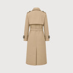 Oversized Double-Breasted Belted Trench Coat for Women