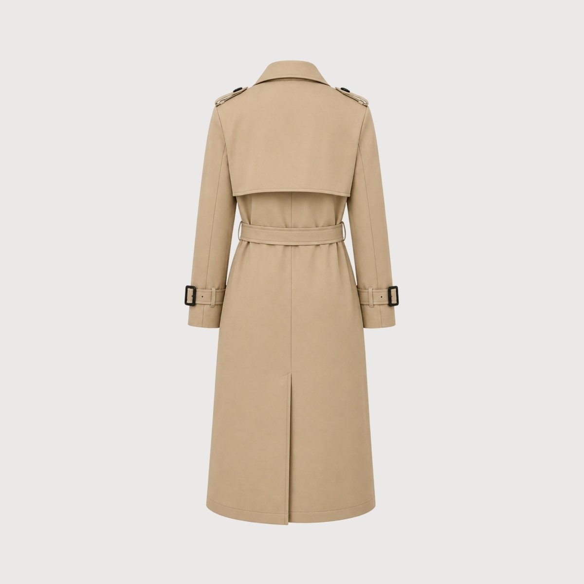 Oversized Double-Breasted Belted Trench Coat for Women