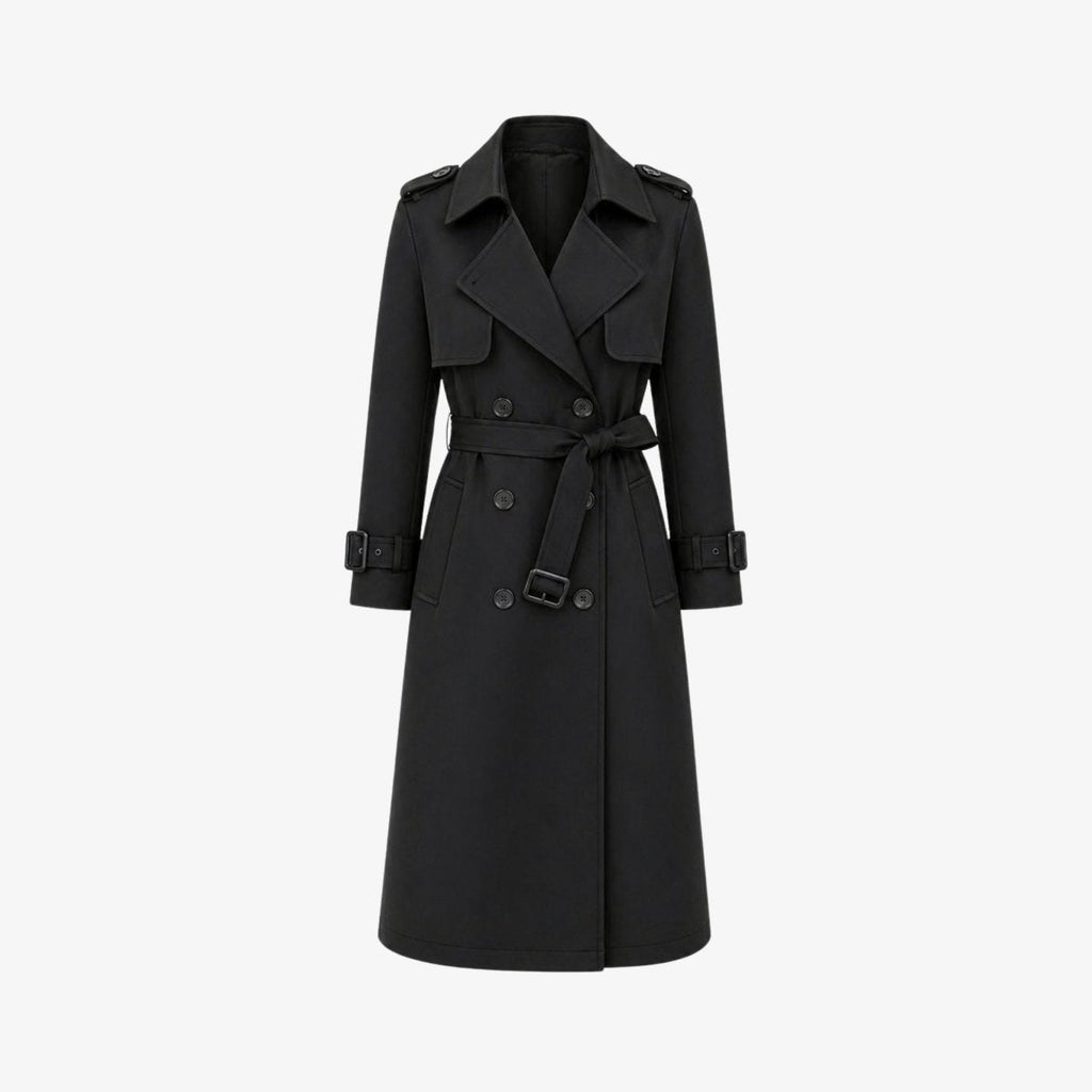 Oversized Double-Breasted Belted Trench Coat for Women