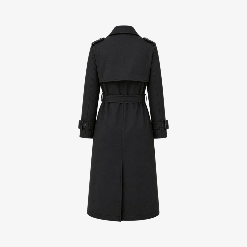 Oversized Double-Breasted Belted Trench Coat for Women