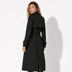 Oversized Double-Breasted Belted Trench Coat for Women