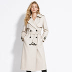 Oversized Double-Breasted Belted Trench Coat for Women