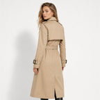 Oversized Double-Breasted Belted Trench Coat for Women