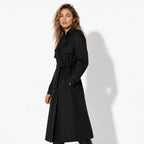 Oversized Double-Breasted Belted Trench Coat for Women