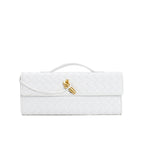 Two Way Woven Flap Clutch Shoulder Bag