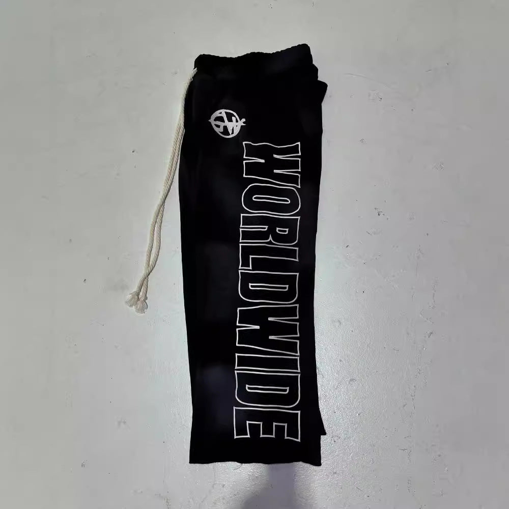 Womens All-Match Casual Loose Drawstring Pants With Letter Print