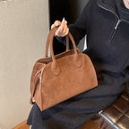 Retro Side-Buckle Top Handle Tote Bag