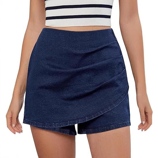 Stylish High-waisted Stretch Denim Shorts