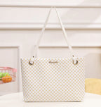 Vintage Checkered Large Capacity Shoulder Tote Bag