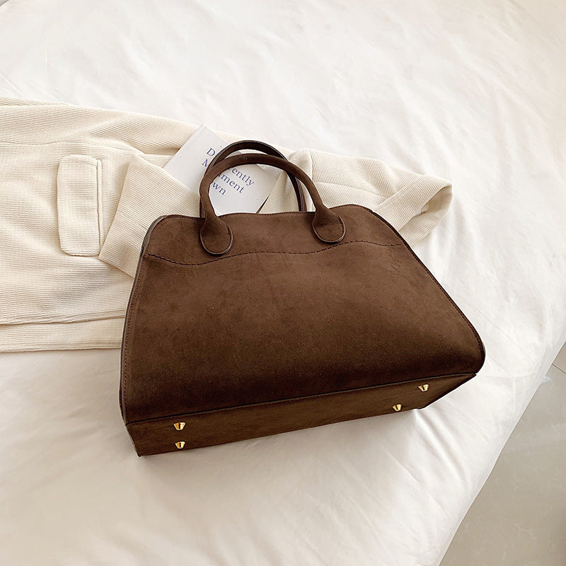 Retro Side-Buckle Top Handle Tote Bag