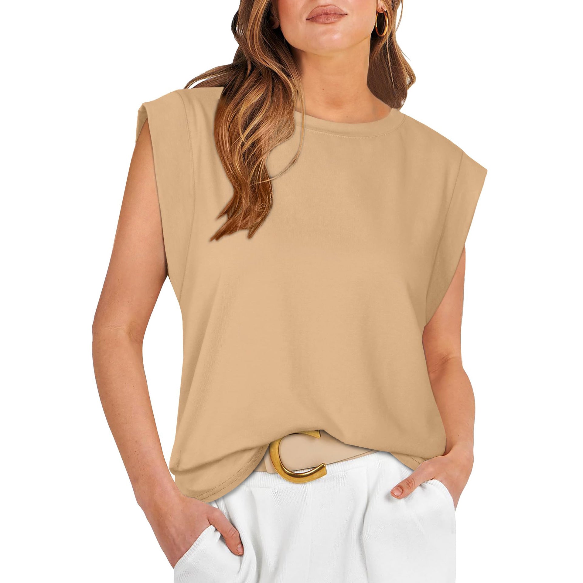Women's Basic Fashion Casual Vest T-Shirt