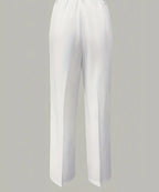 Luxe White High-Waist Wide Leg Minimalist Trousers