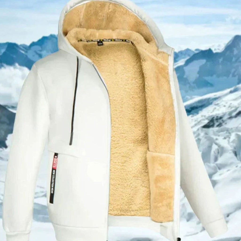 Men's Winter Jacket with Fleece Lining Hood and Pockets