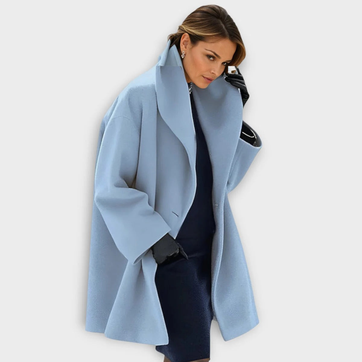 Elegant Windproof Wool Coat for Women