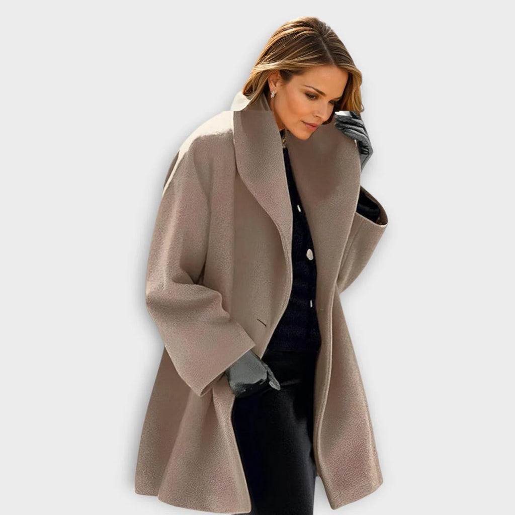 Elegant Windproof Wool Coat for Women