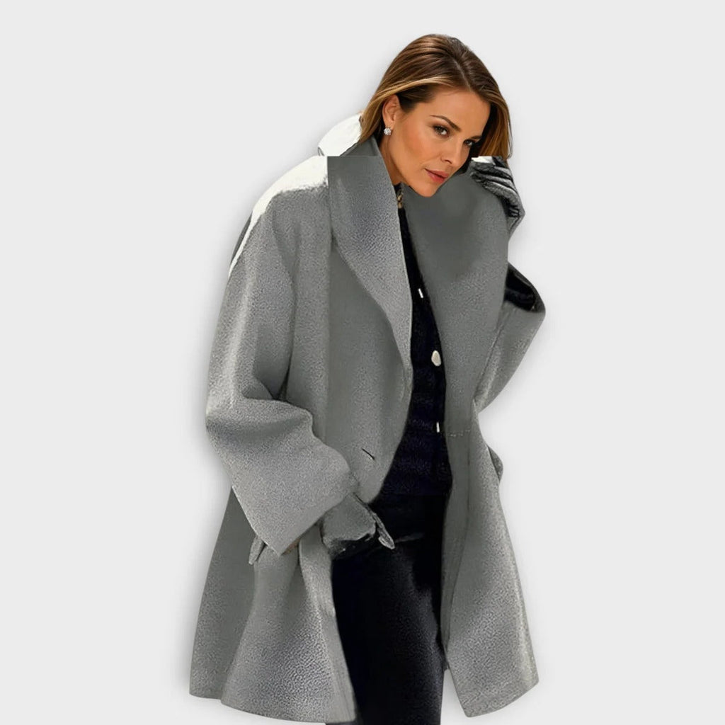 Elegant Windproof Wool Coat for Women