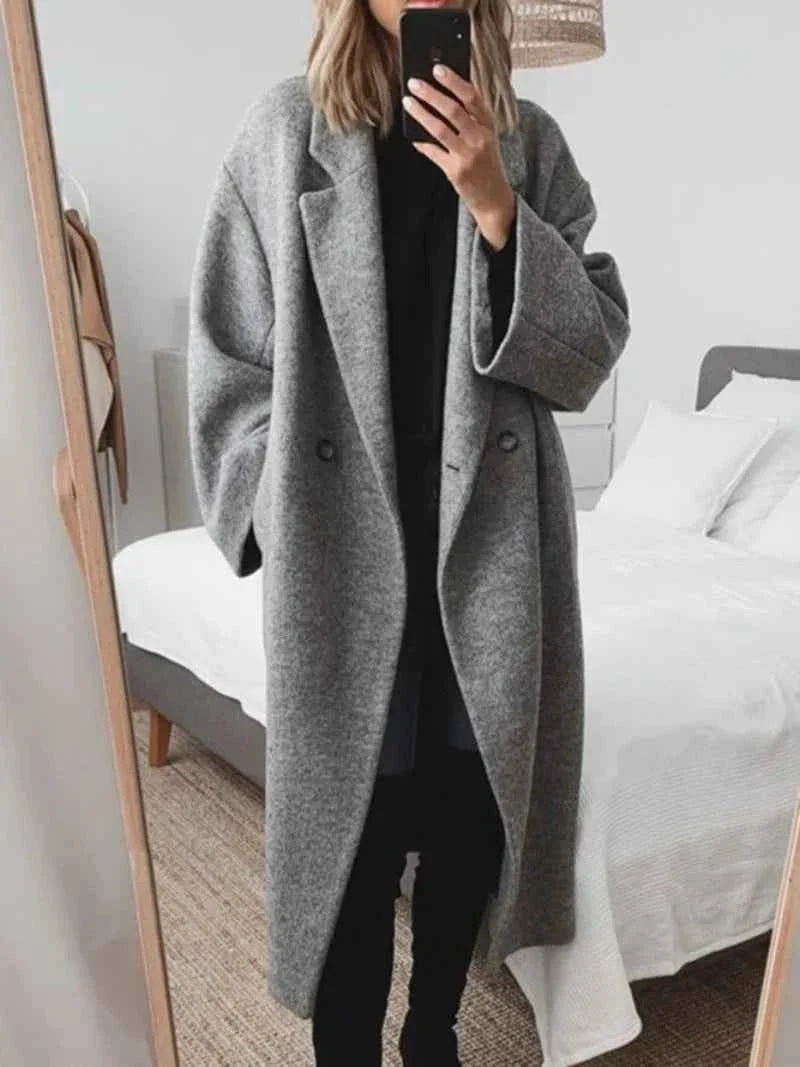 Elegant Long Winter Coat for Women with Classic Design and Warmth