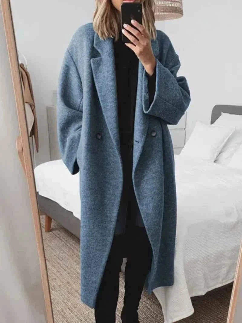 Elegant Long Winter Coat for Women with Classic Design and Warmth