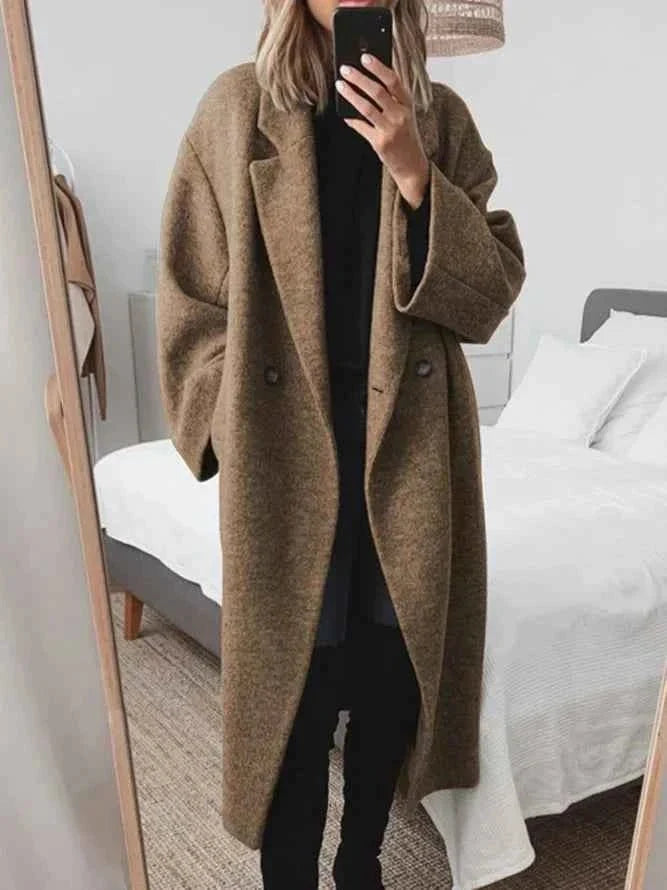 Elegant Long Winter Coat for Women with Classic Design and Warmth