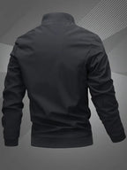 Men's Bomber Jacket with Zip-Up Closure, Baseball Collar and Ribbed Cuffs