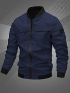 Men's Bomber Jacket with Zip-Up Closure, Baseball Collar and Ribbed Cuffs