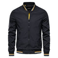 Men's Bomber Jacket with Zip-Up Closure, Ribbed Collar and Cuffs