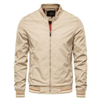 Men's Bomber Jacket with Zip-Up Closure, Ribbed Collar and Cuffs