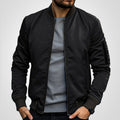 Men's Bomber Jacket with Zip-Up Closure, Ribbed Cuffs and Stand Collar