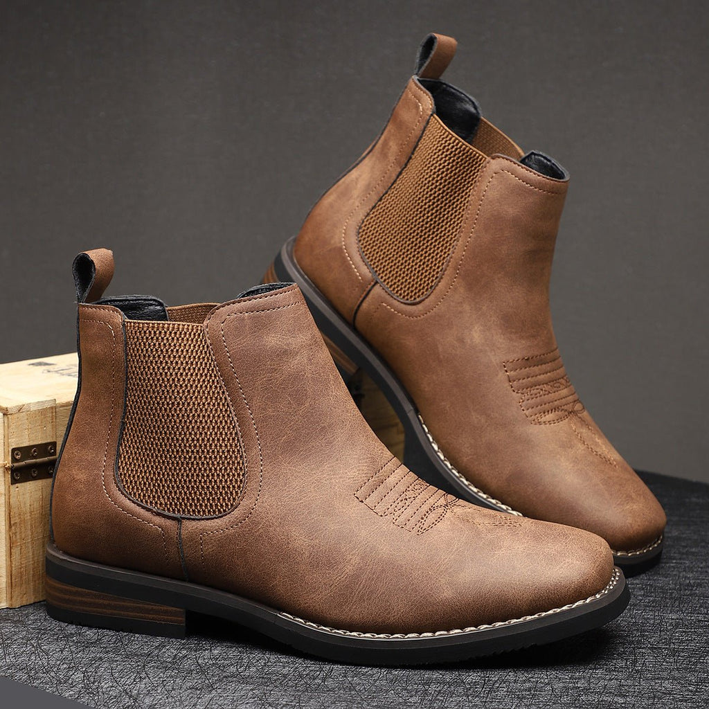 Men's Chelsea Boots with Slip-On Closure, Ankle Height and Elastic Side Panels