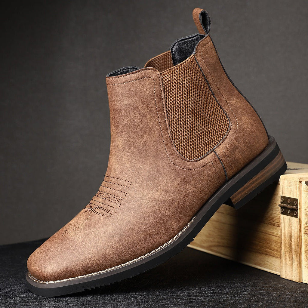 Men's Chelsea Boots with Slip-On Closure, Ankle Height and Elastic Side Panels