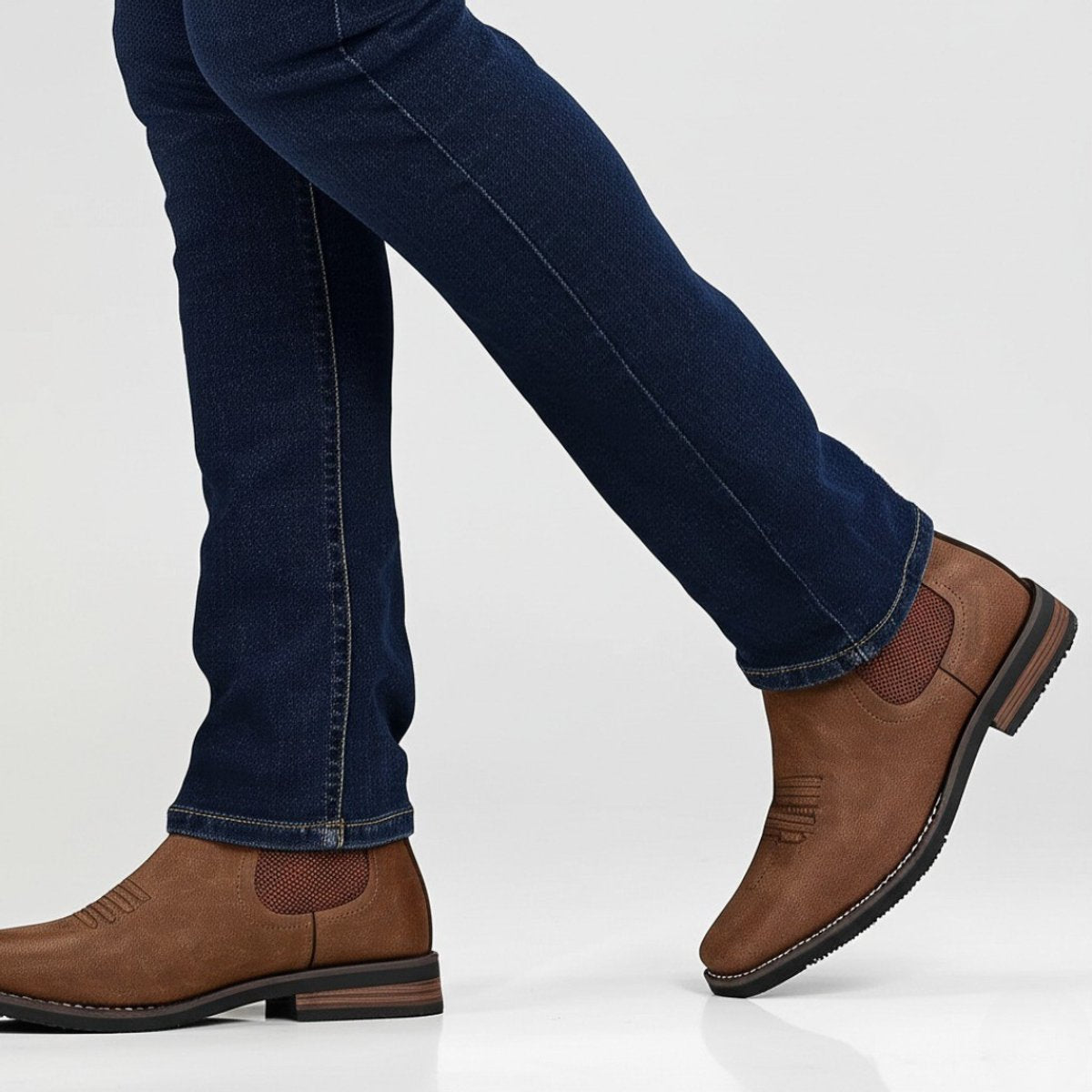 Men's Chelsea Boots with Slip-On Closure, Ankle Height and Elastic Side Panels