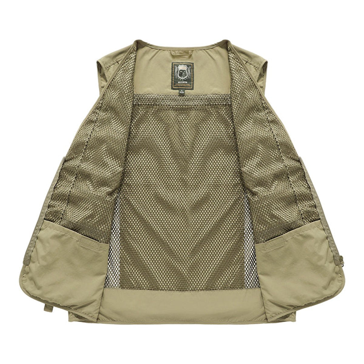 Men's Multi-Pocket Fishing Vest with Mesh Back and Zip Front