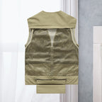 Men's Multi-Pocket Fishing Vest with Mesh Back and Zip Front