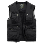 Men's Multi-Pocket Fishing Vest with Mesh Back and Zip Front