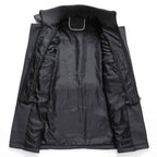 Men's Overcoat with Double-Layer Collar and Single-Breasted Button Closure