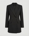 Tailored Double-Breasted Blazer Dress with Notched Lapels and Structured Shoulders