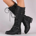 Stylish Lace-Up Boots for Women with Adjustable Buckles