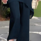 Women's Draped Palazzo Pants and Coordinated Top Set