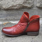 Stylish Women's Leather Ankle Boots with Durable Zipper for Everyday Comfort