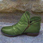 Stylish Women's Leather Ankle Boots with Durable Zipper for Everyday Comfort