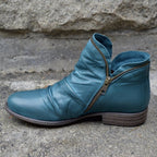 Stylish Women's Leather Ankle Boots with Durable Zipper for Everyday Comfort