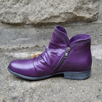 Stylish Women's Leather Ankle Boots with Durable Zipper for Everyday Comfort