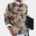 Women's Vintage-Inspired Spring Sweater with Geometric Pattern