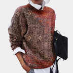 Women's Vintage-Inspired Spring Sweater with Geometric Pattern