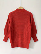 Chunky Knit Oversized Sweater with High-Low Hem for Women