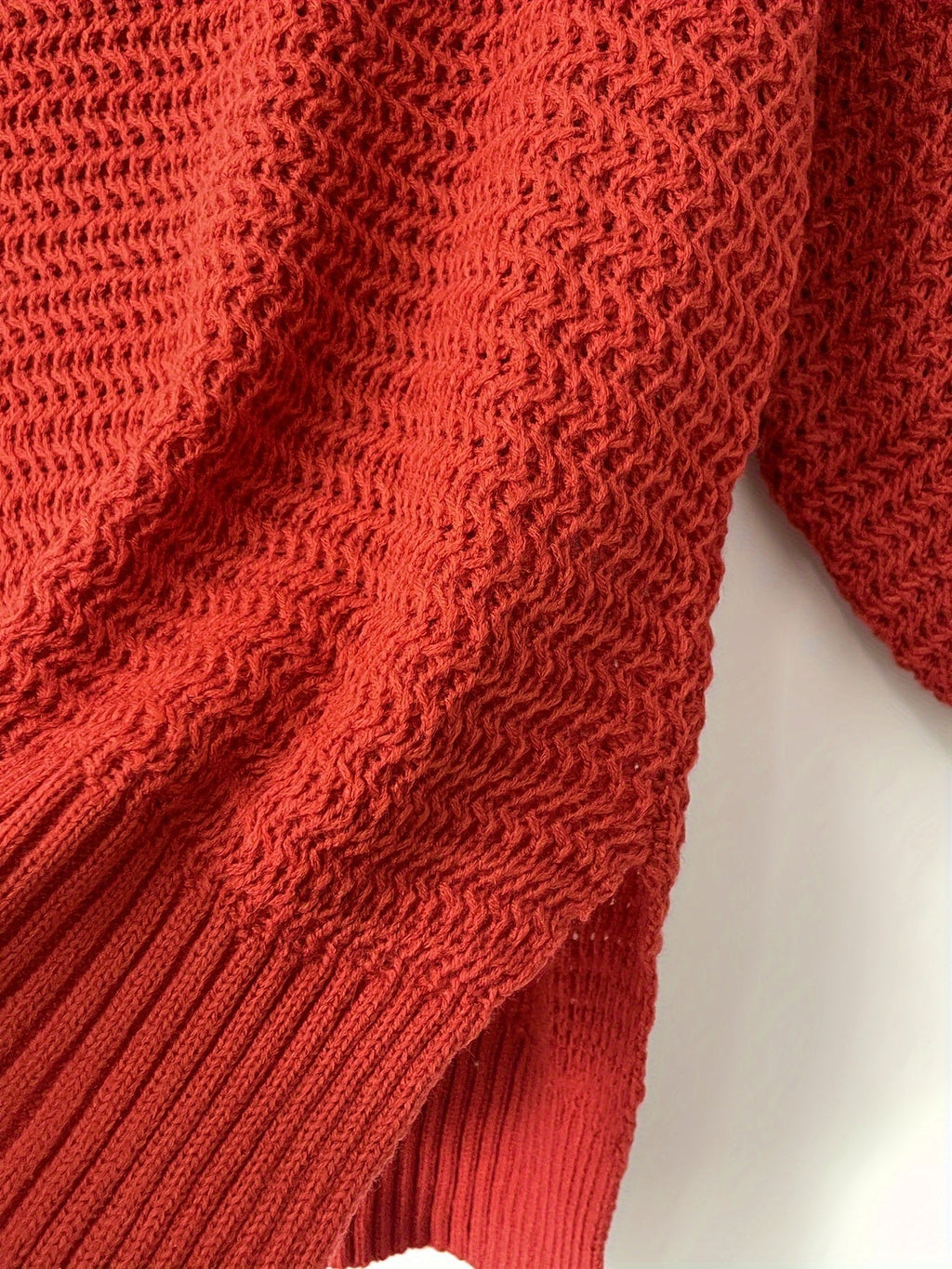 Chunky Knit Oversized Sweater with High-Low Hem for Women