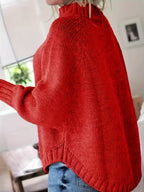 Chunky Cable Knit Oversized Turtleneck Sweater for Women