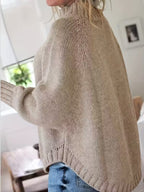 Chunky Cable Knit Oversized Turtleneck Sweater for Women