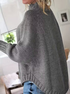Chunky Cable Knit Oversized Turtleneck Sweater for Women